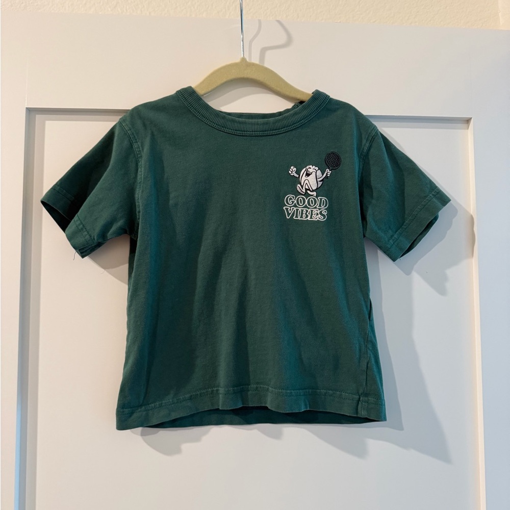 Cotton on Kids Green T-Shirt with Tennis Graphic Print